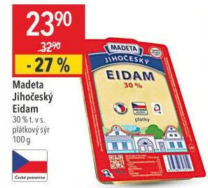 Sýr Eidam Jihočeský 30% Madeta