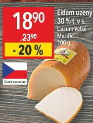 Sýr Eidam uzený 30% Lacrum