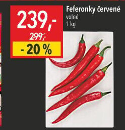 Feferonky červené