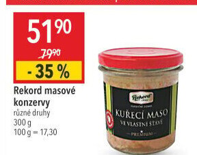 Maso kuřecí ve vlastní šťávě Rekord