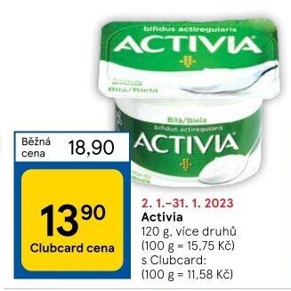 Bílý jogurt Activia Danone