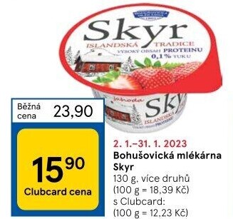 Dezert zakysaný ochucený Skyr Bohušovická mlékárna