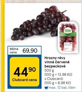 Hrozny červené bezsemenné The Grower'