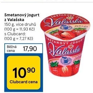 Jogurt smetanový ochucený z Valašska Mlékárna Valašské Meziříčí