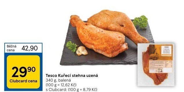 Kuřecí stehna uzená Tesco