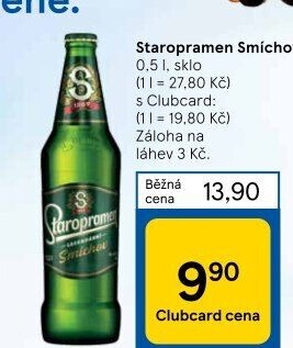 Pivo světlé výčepní 10° Smíchov Staropramen