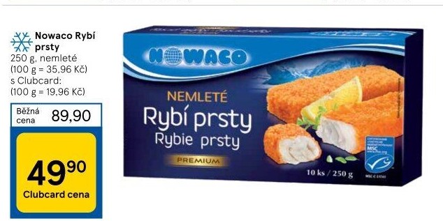 Rybí prsty nemleté mražené Nowaco