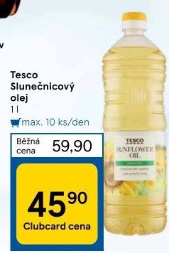 Slunečnicový olej Tesco