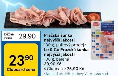 Šunka pražská nejvyšší jakosti LE&amp