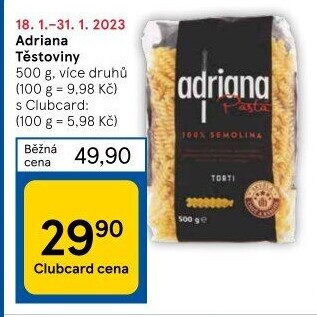 Těstoviny semolinové Adriana