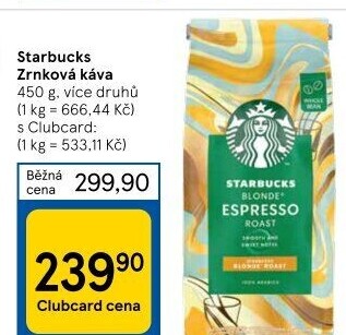 Zrnkové kávy Starbucks