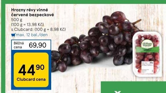 Hrozny červené bezsemenné The Grower'