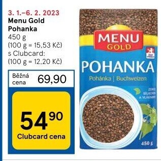 Pohanka Menu Gold
