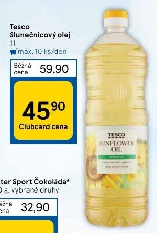 Slunečnicový olej Tesco