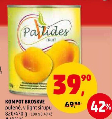 Kompot broskve Pavlides