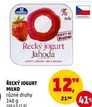 Ochucený jogurt řecký 0% Milko