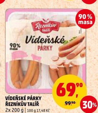 Párky vídeňské Řezníkův talíř
