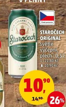 Pivo světlé výčepní 10° Staročech