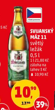 Pivo světlý ležák 11° Svijanský Máz Svijany