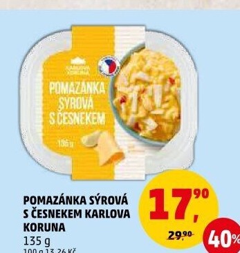 Pomazánka sýrová s česnekem Karlova Koruna