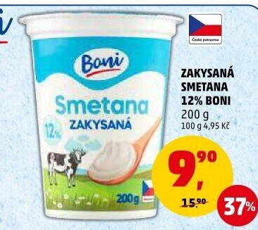 Smetana zakysaná Boni 12%