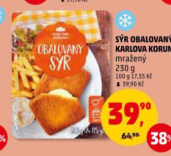 Sýr obalovaný mražený Karlova Koruna
