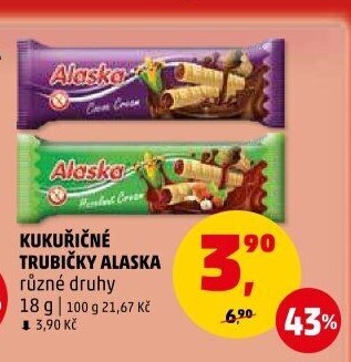 Trubičky bez lepku Alaska