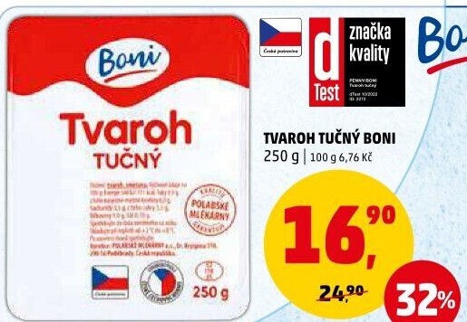 Tvaroh tučný Boni