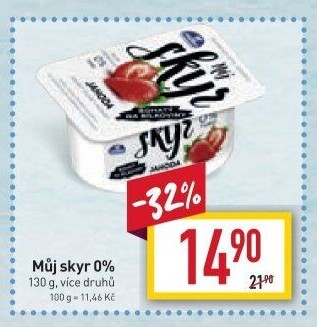 Dezert zakysaný ochucený Můj Skyr 0% Milko