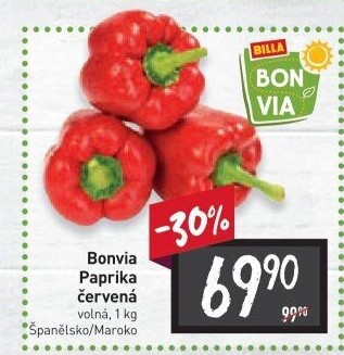 Paprika červená Billa Bonvia