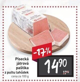 Paštika játrová písecká Maso uzeniny Písek