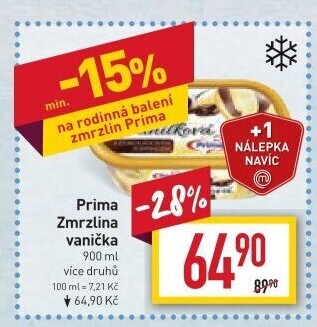 Zmrzlina ve vaničce Prima