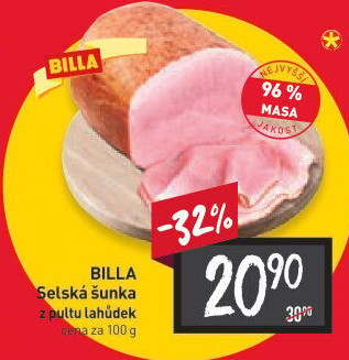 Šunka selská nejvyšší jakosti Billa