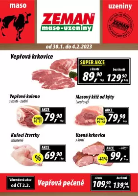 akční leták ZEMAN maso - uzeniny 30.1.2023-4.2.2023