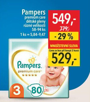Pleny dětské Pampers Premium Care