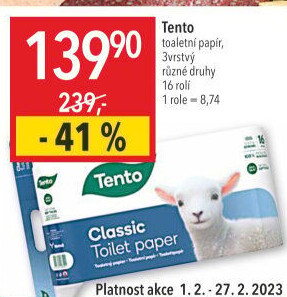 Toaletní papír 3vrstvý Tento