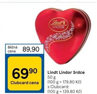Bonboniéra srdce Pralinky Lindor Lindt
