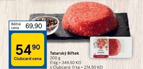 Tatarský biftek Maso uzeniny Polička