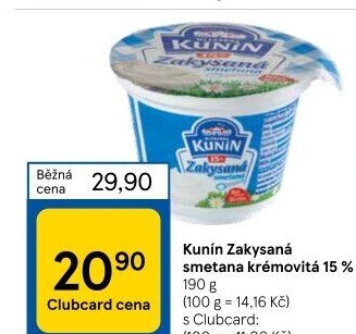 Zakysaná smetana krémovitá Kunín 15%