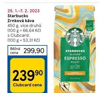 Zrnkové kávy Starbucks