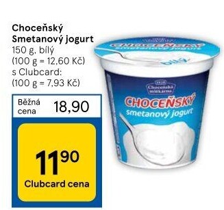 Bílý jogurt smetanový Choceňský