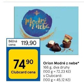 Bonboniéra Modré z nebe Orion
