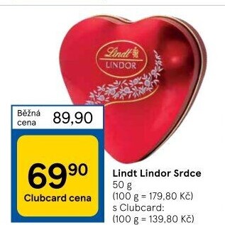 Bonboniéra srdce Pralinky Lindor Lindt