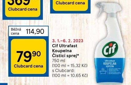 Čistič koupelen Cif Ultrafast