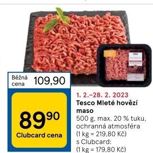 Hovězí mleté maso Tesco