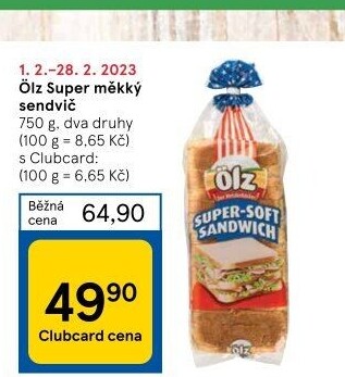Toustový chléb Sandwich Soft Ölz