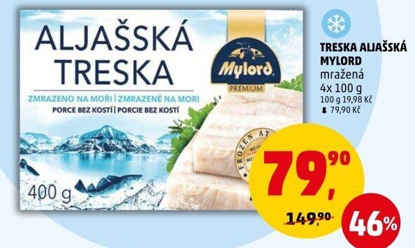 Aljašská treska filé mražená Mylord