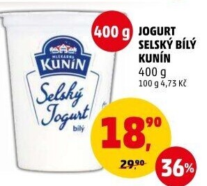 Bílý jogurt selský Kunín