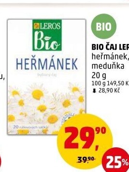Čaj bylinný bio Leros