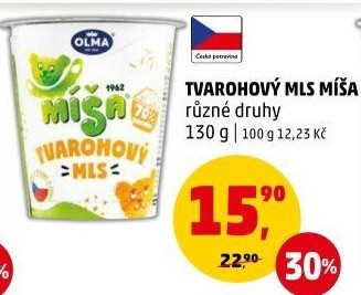 Dezert Tvarohový mls Míša Olma